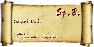 Szabó Boáz névjegykártya