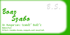 boaz szabo business card